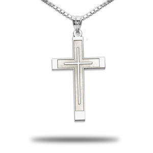 Sterling Silver Laser Designed Cross Pendant