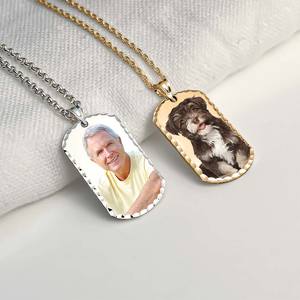 Memorial Photo Engraved Dog Tag Photo Pendant