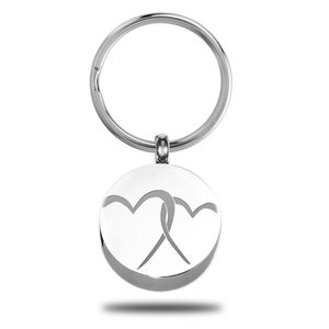 Round Interlocking Hearts Cremation and Ash Vessel Keychain