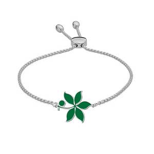 Ohio State University Color Enamel Buckeye Leaf Bracelet