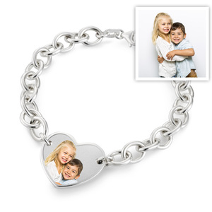 Sterling Silver Photo Engraved Bracelet