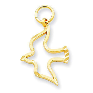 Satin   Diamond Cut Confirmation Dove Cut out Charm