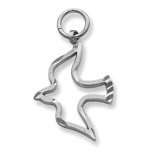 Satin   Diamond Cut Confirmation Dove Cut out Charm