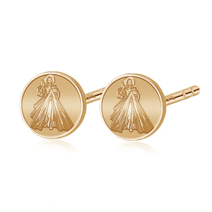 Pair of  Divine Mercy Jesus Stud Earrings