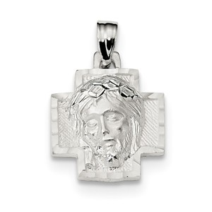 Sterling Silver D C Satin   Polished Ecce Homo Medal Pendant