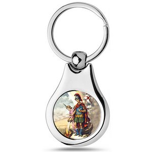 Stainless Steel Color Saint Florian Keychain