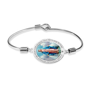 Exclusive Color Miraculous Medal Bangle Bracelet