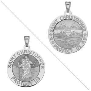 Swimmer  male    Saint Christopher Doubledside Sports Religious Medal