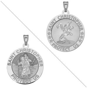 Wrestling   Saint Christopher Doubledside Sports Religious Medal  EXCLUSIVE 