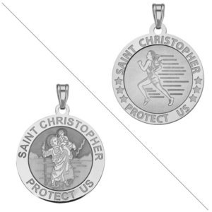 Women s Track   Field   Saint Christopher Doubledside Sports Religious Medal  EXCLUSIVE 