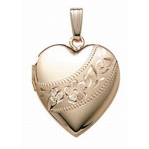 14K Gold Filled Heart Photo Locket