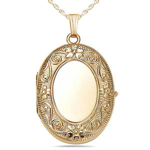 14K Gold Filled Oval 4 Photo Locket