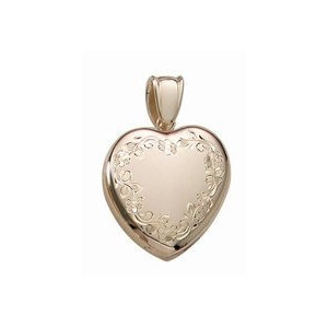 Solid 14k Yellow Gold Premium Weight Heart Photo Locket