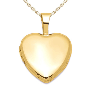 Solid 14k Yellow Gold Petite Heart Photo Locket