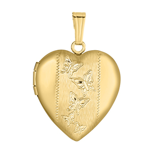 14k Gold Filled Butterfly Heart Photo Locket