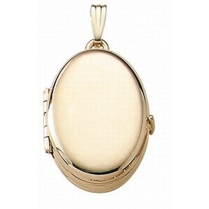 Solid 14K Yellow Gold Oval Four Photo Locket