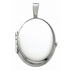 14K White Gold Oval Four Photo Locket