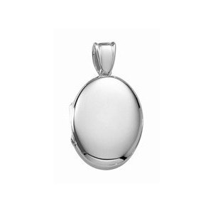 14k White Gold Premium Weight Oval Locket