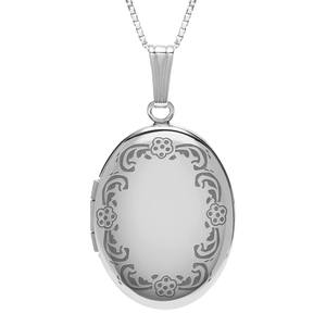 Floral Oval Photo Locket
