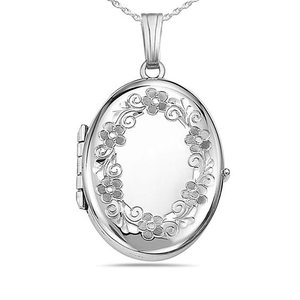 Sterling Silver Oval Four Photo Locket