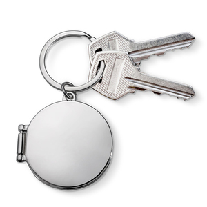 Round Stainless Steel Key Chain Photo Locket