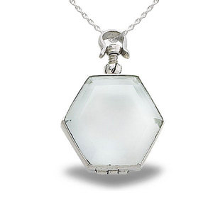 Sterling Silver Glass Hexagon Photo Locket