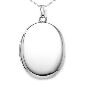 Sterling Silver Large Oval Photo Locket