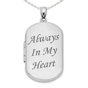 Sterling Silver Always In My Heart Dog Tag Photo Locket