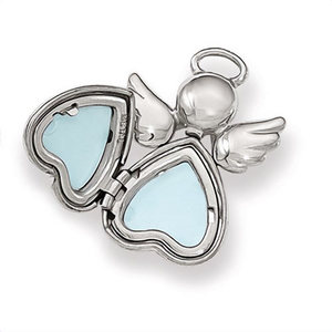 Sterling Silver Angel With Diamond Photo Locket