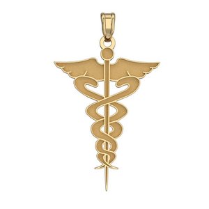 14k Yellow Gold Caduceus Charm or Pendant