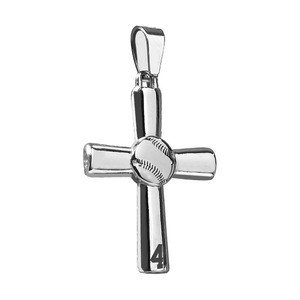 High Polished Baseball Cross w  Number