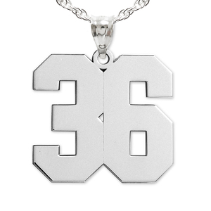 High Polished Number Pendant with 2 Digits