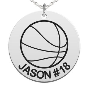 Personalized Sports Disc Charm w  18 inch Chain