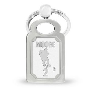 Personalized Stainless Steel Hockey Keychain