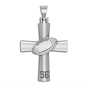 High Polished Football Cross w  Number