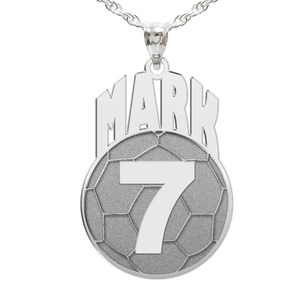 Custom Soccer Pendant w  Name   Number