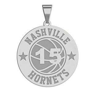 Personalized Basketball Team   Number Round Disc Pendant or Charm