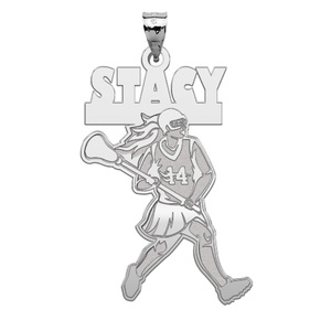 Custom Lacrosse Girl Charm or Pendant