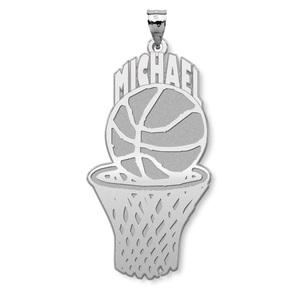 Custom Basketball Charm or Pendant with Name on Top