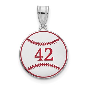 Custom Red Enamel Softball Charm or Pendant w  Number