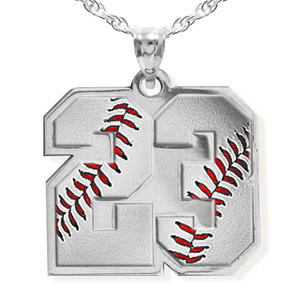 Color Enameled Baseball Number Charm or  Pendant with 2 Digits