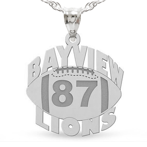 Custom Team Football Charm with Number