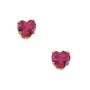 14K Yellow Gold Children s Imitation Ruby Earring