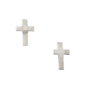 14K White Children s Cross Earring