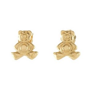 14K Yellow Gold Children s Teddy Bear Earring