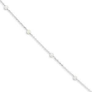 Sterling Silver Cultured Pearl Children s Bracelet