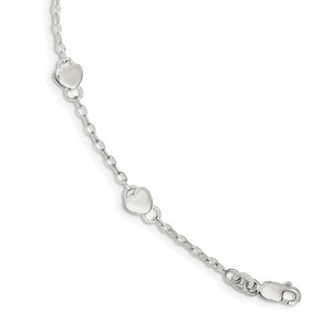 Sterling Silver Childrens Heart Link Bracelet