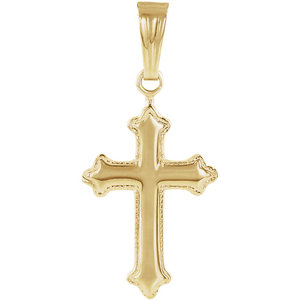 14k Yellow Gold High Polished Children s Cross Pendant