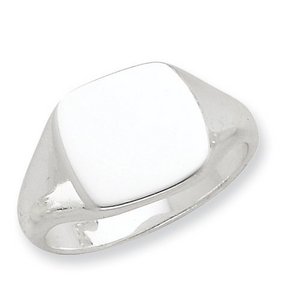 Sterling Silver Men s Square Solid Back Signet Ring