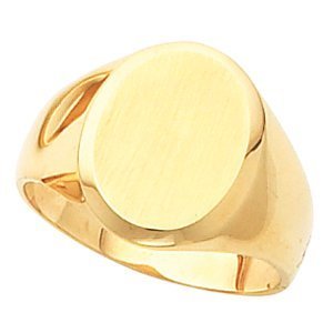 14K Gold Men s Oval Signet Ring